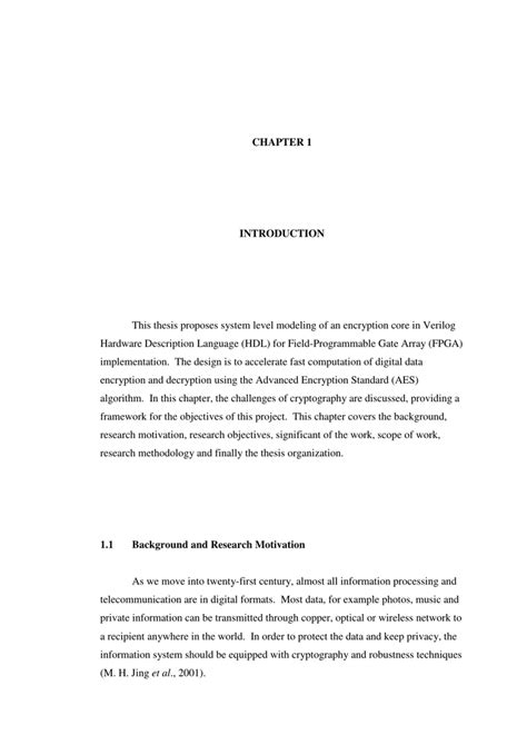 thesis examples chapter