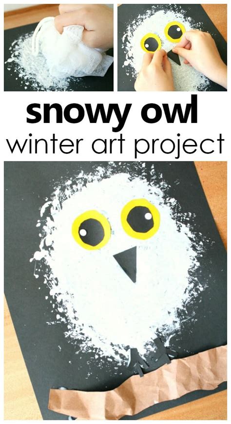 snowy owl winter craft  kids fantastic fun learning