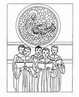 Coloring Pages Christmas Adults Choir Classic Church Printable Printables Traditional Singing Boys Bible Classics Kids sketch template