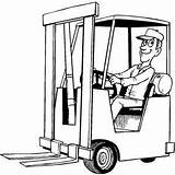 Lift Forklift Drawing Coloring Truck Pages Operator Lifted Getdrawings Fork sketch template