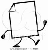 Document Cartoon Mascot Blank Walking Clipart Thoman Cory Outlined Coloring Vector 2021 sketch template