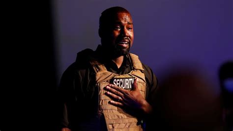 rapper kanye west gets emotional as he holds his first rally in support