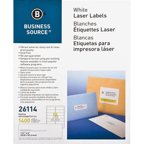 business source label mailing laser   white bsn restockitcom