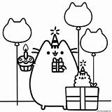 Coloring Cat Pusheen Pages Party Printable Print Color sketch template