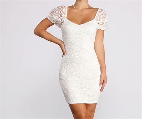 lovely lace mini dress mini dress dresses white bridal shower dress