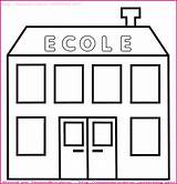 Ecole Coloriage école Coloriages Colorier Scolaire Rentree Rentrée Nounoubricabrac Bonjour Dessiné sketch template