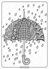 Coloring Rain Drops Printable Umbrella Pages Doodle Choose Board Coloringoo Popular April sketch template