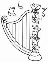 Harpa Arpas Harp Instrumentos Davi Musicales Infantil Musicais sketch template