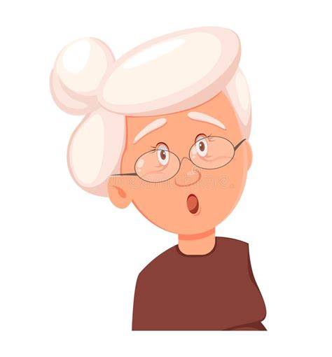 Cartoon Of Surprised Old Lady Stock Illustration