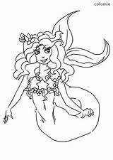 Mermaid Meerjungfrau Lachende sketch template