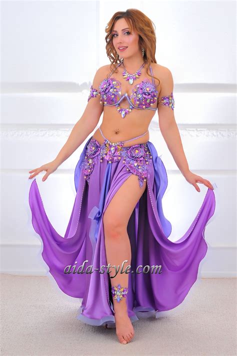 Purple Belly Dancing Costumes Aida Style
