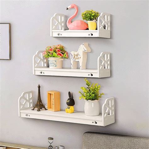 set   wall shelf retro floating shelves modern display plant holder