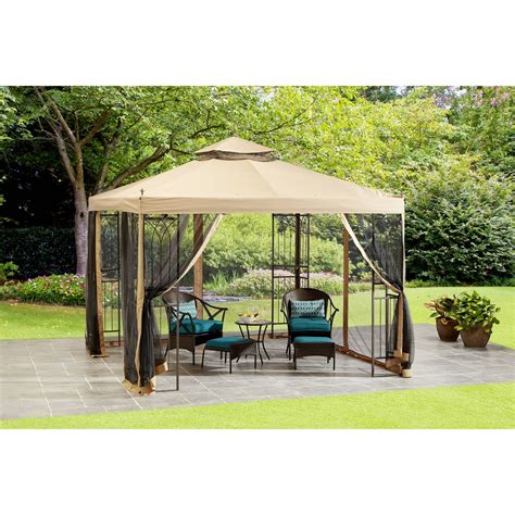 gazebo replacement canopy  canvas hton bay santa maria  ft   ft roof style canopy