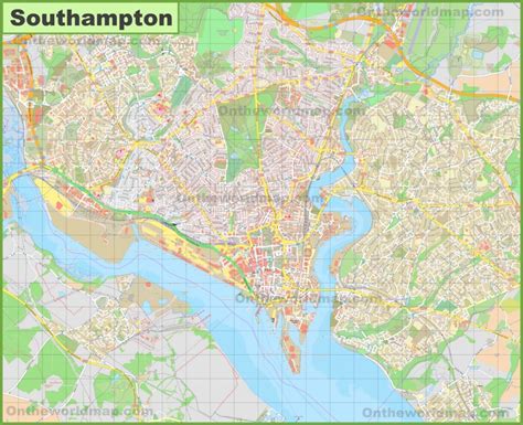 detailed map  southampton ontheworldmapcom