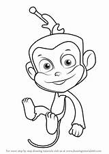 Patrol Paw Mandy Drawing Monkey Draw Step sketch template