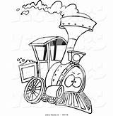 Steam Train Cartoon Coloring Drawing Engine Vector Outlined Leishman Ron Trains Pages Suggestions Royalty Keyword sketch template
