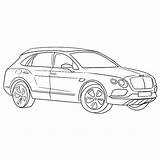 Bentley Continental Bentayga sketch template