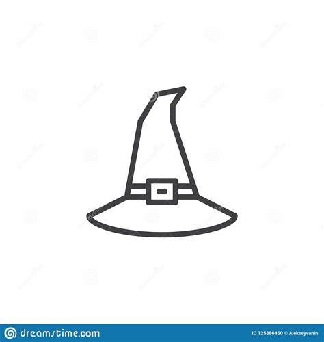 witch hat outline icon stock vector illustration  horror