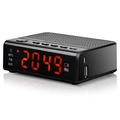 mp player alarm clock replaceable  battery timer auto start fm radio  usb hifi effact