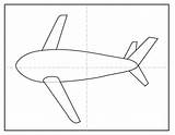 Draw Airplane Plane Easy Wings Two Engines Line Wing Erase Gray sketch template