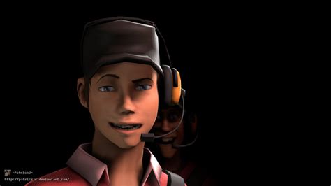 sfm poster femscout smiles for the camera by patrickjr on deviantart