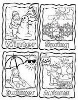 Seasons Coloring Pages Printable Worksheets Worksheet Game Four Preschool Kindergarten Kids Choose Board Activities Esl Printablee sketch template