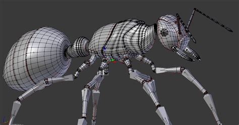 robot ant 3d model rigged blend