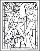 Glass Stained Crucifixion Dies Magdalene Saintanneshelper sketch template