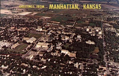 aerial view  town manhattan ks