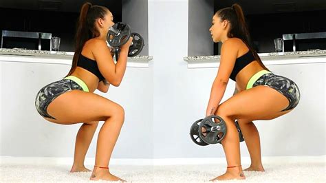 Squats Lunges Kick Backs Legs And Butt Workout With Dumbbells Rockyou