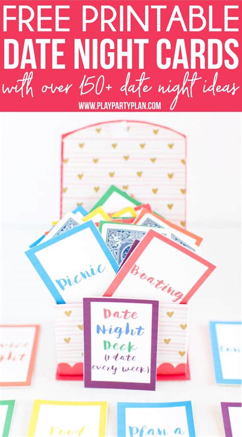 printable date night cards  date night ideas play party plan