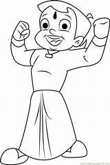Bheem Chota Coloring Cartoon Pages Happy Drawing Color Pdf Getdrawings Coloringpages101 sketch template