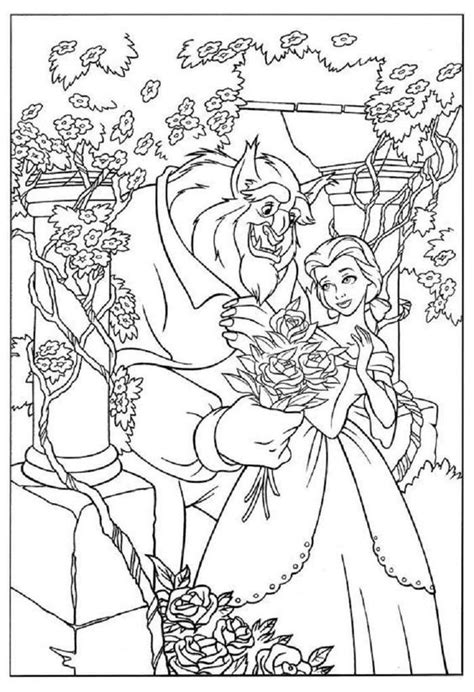 beauty   beast coloring pages  adults disney coloring pages