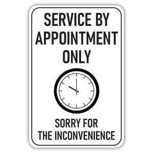notice pre scheduled appointment required american sign company