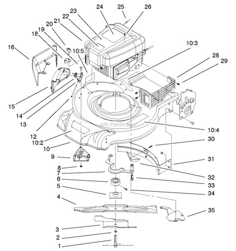 toro  recycler mower    sn   parts diagram  engine assembly