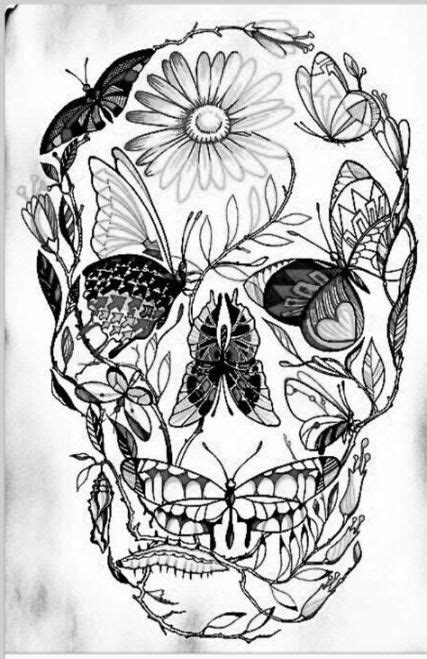 tattoo butterfly skull tat  super ideas skull tattoo flowers sugar