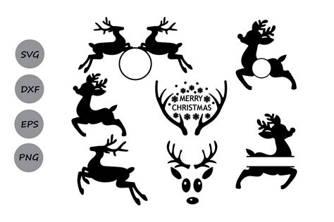 reindeer svg reindeer monogram svg reindeer face christmas svg deer