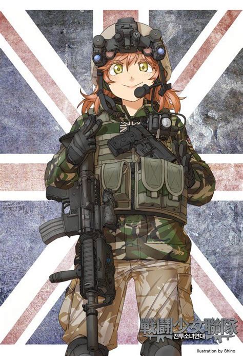 전투소녀연대 영국 Sas Anime Military Anime Warrior Manga Anime