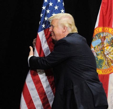 trump hugging flag blank template imgflip