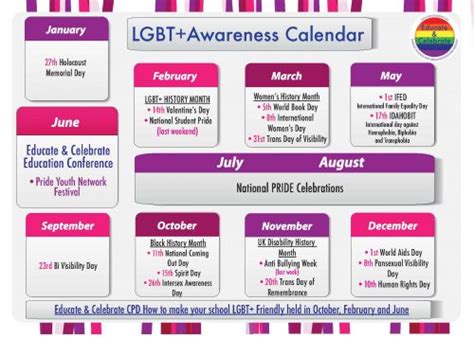 lgbt events calendar educate and celebrate