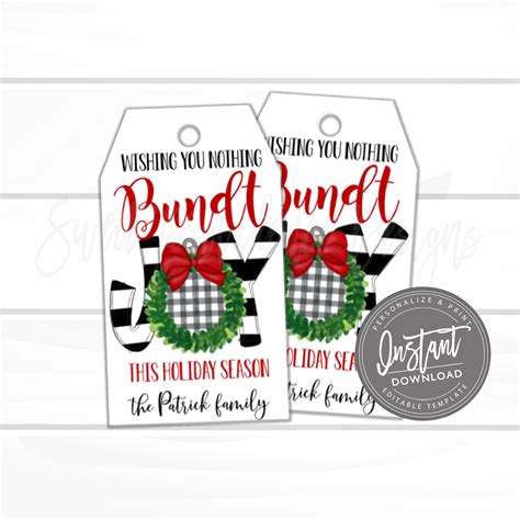 christmas bundt cake gift tag sweet providence designs