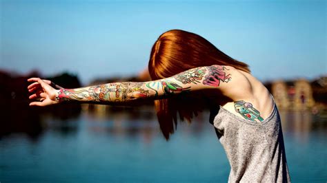 Red Head Tattoo Girl Wallpaper Hd Girls Wallpapers 4k Wallpapers Images