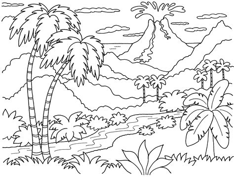 tropical island drawing  getdrawings