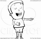 Laughing Boy Clipart Cartoon Pointing Caucasian Cory Thoman Outlined Coloring Vector People sketch template