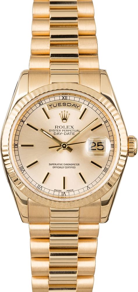 preowned rolex president  champagne dial