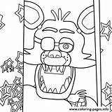 Foxy Coloring Fnaf Nights Color Pages Five Freddys Printable sketch template