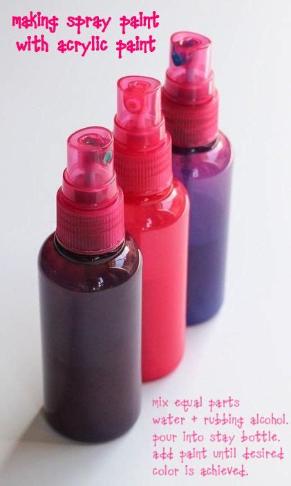 Make Your Own Acrylic Spray Paint By Filling Half Bottle With Equal