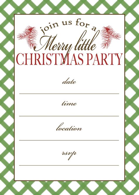 christmas party invitation templates word  christmas bridal
