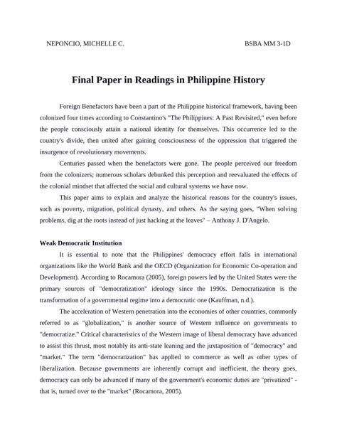 final paper  readings  philippine history
