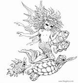 Coloring Pages Mermaid Fairy Jody Bergsma Enchanted Scary Designs Visit Adult Printable Template Sheets sketch template